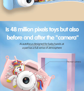 <span class=keywords><strong>Meilleure</strong></span> caméra licorne pour enfants, filles et garçons - Mini caméra vidéo pour vlogging avec double objectif MicroSD X10S - Product Image 6