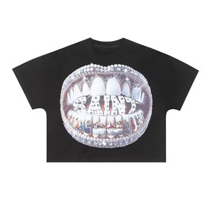 Camisetas gráficas Y2K, ropa de calle, camisetas de lujo para hombres, camisetas recortadas cuadradas de alta calidad de algodón 100% para hombres - Product Image 5