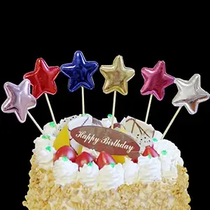 50 חתיכות PU מראה מבריק במיוחד ססגוניות עוגת קישוט כוכב לב כתר מיקי עוגת טופר יום הולדת שמח עוגת Toppers