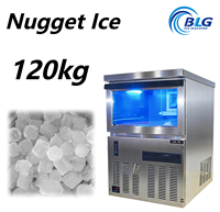Máquina comercial para hacer hielo en pepitas BLG de 120 kg, 200 kg, 400 kg, 500 kg con depósito grande para hielo masticable suave para cócteles en bares