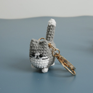 Llavero de Gato Tejido a Crochet Hecho a Mano, Amigurumi Gatito, Colgante de Animal Tejido para Bolso, Lindo Gato Calico, Tuxedo, Tabby, Peluche, Regalo - Product Image 6