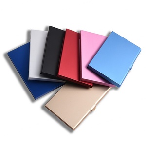 Échantillon gratuit de porte-cartes de visite en métal personnalisé multicolores, étui à cartes en aluminium - Product Image 1