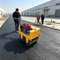 Compacteur à rouleaux portatif durable, à essence ou diesel (en option), équipement de compactage routier manuel à longue durée de vie