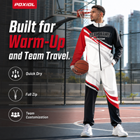Combinaison d'échauffement de basketball personnalisée à séchage rapide, survêtement à manches longues entièrement zippé, uniforme d'entraînement d'équipe par sublimation, vente en gros