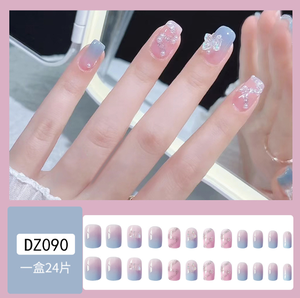 Bán buôn 24pcs tay-mòn áo giáp nổ Bạc Flash bướm vá móng tay phong cách Pháp cho ngón tay ứng dụng - Product Image 4