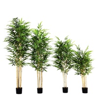 Gros simulation tactile réelle faux arbres de bambou en plastique clôture de jardin arbre de bambou artificiel décoratif