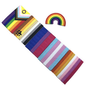 레인보우 플래그 자수 패치 3D 멀티 컬러 패브릭 게이 트랜스젠더 셔닐 실 자수 패치 - Product Image 6