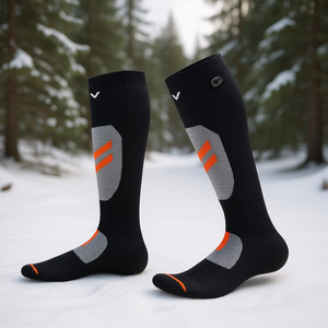 Chaussettes chauffantes jusqu'aux genoux, alimentées par batterie rechargeable, 5000mAh, pour la chasse, le camping, la randonnée, les sports d'hiver, pour adultes, unisexes - Product Image 2