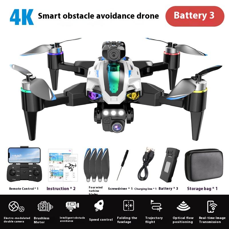 White 4K dual camera(including three batteries)