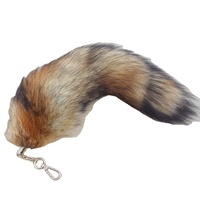 Queue de renard en fourrure de renard véritable, grande, 40 cm, en cristal, en gros, bon marché, pour la décoration, porte-clés