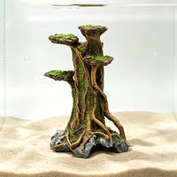 Décoration d'aquarium en résine en forme de tronc d'arbre en mousse artificielle avec grotte cachette pour petits poissons et crevettes
