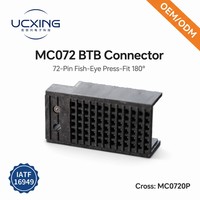 Conector Macho MC072 para PCB, 72 Pines, 180 Grados, Tipo Ojo de Pez, de Aleación de Cobre, 12V, para Placas Electrónicas de Servidores de Alta Velocidad