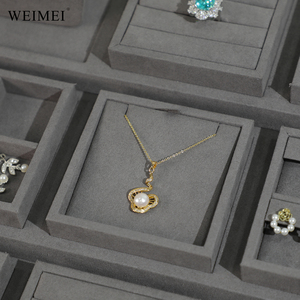 ชุดอุปกรณ์จัดแสดงเครื่องประดับไมโครไฟเบอร์สุดหรู WEIMEI แบบกำหนดเองได้ สำหรับสร้อยคอ ต่างหู แหวน พร้อมอุปกรณ์เสริมพิเศษสำหรับเคาน์เตอร์ - Product Image 5