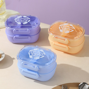 Boîtes à lunch en plastique à couche simple et double avec couvercles, portables, durables et compatibles <span class=keywords><strong>micro</strong></span>-ondes – Vente chaude - Product Image 1