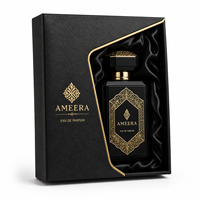 Boîte à parfum portable en cuir noir de luxe, étanche, fermeture magnétique, éponge, logo personnalisé, emballage rigide pour cadeaux parfumés