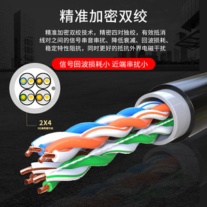 Cat5e Outdoor Network <b>Cable</b> 0.5mm Pure Copper PVC Jacket For Camera Surveillance 300m Water Resistant - Product Image 4