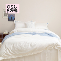 Ensemble de literie en coton satiné bleu, coton à longues fibres 60 fils, housse de couette de luxe pour la maison, linge de chambre élégant