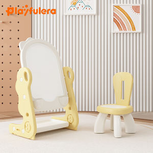 Новейший пластиковый детский мольберт-стенд 2026 года с тематикой современных зданий, регулируемая волшебная доска для письма и рисования для детей - Product Image 1