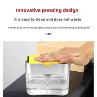 Boîte de remplissage automatique de liquide brosse à vaisselle presse à détergent en plastique pressage et brosse à pot de nettoyage avec tampon à récurer