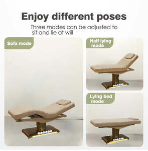 Cama Facial Curva com Base Dourada, Cama Elétrica para Cosmética e Cílios, Mobiliário para Salão de Beleza e Esteticista, Mesa de Massagem de Luxo para Spa, Cama para Cílios - Product Image 5