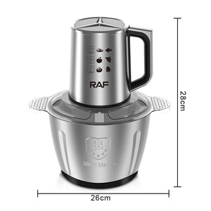 Procesador de Alimentos de Acero Inoxidable de 1000W, Nuevo Diseño, Máquina para Fufu, Potente Picadora Eléctrica de 3L, Molinillo de Carne con 4 Cuchillas para Cocina - Product Image 4