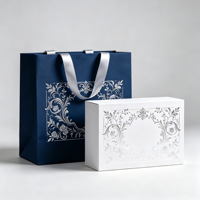 Sac en papier d'art de luxe de haute qualité avec poignée en ruban, emballage de boîte cadeau en carton, boîte à thé haut de gamme, logo personnalisé, image de marque d'entreprise