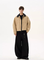 Veste de travail Richarmor vintage en toile 100 % coton, bomber zippé avec col contrastant vierge, personnalisable OEM, faible MOQ