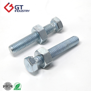 Giá cả cạnh tranh màu xanh trắng mạ kẽm M12 M16 M27 M30 hoàn toàn hoặc một phần Chủ Đề ASTM A193 B7 <span class=keywords><strong>Hex</strong></span> bu lông và <span class=keywords><strong>Hex</strong></span> Nuts - Product Image 2