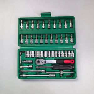 Ensemble d'outils de quincaillerie ménagère en gros, 46 pièces, jeu de clés à douille de 1/4 pouce, boîte à outils pour réparation automobile - Product Image 2