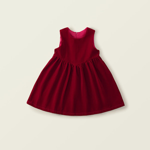 strapless open back dress Infant Girls Velvet Dress