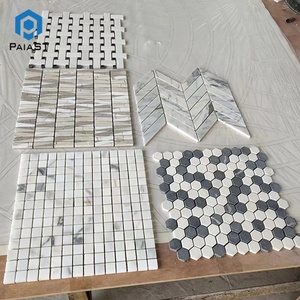 Dosseret de cuisine en marbre <span class=keywords><strong>Blanc</strong></span> de Carrare Petit Cube Motif Mosaïque - Product Image 4