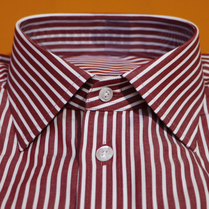 Camicia su Misura MTM Slim Fit per Uomo, Camicia Formale Blu a Righe, 100% Cotone, Manica Lunga - Product Image 6