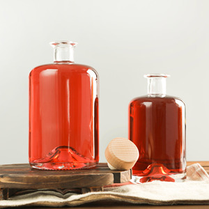 Botellas de Vidrio Flint Redondas de Alta Calidad para Licores, Ginebra, Ron, Tequila, Whisky, de 750 ml, con Tapón de Corcho, para Herbalistas - Product Image 5