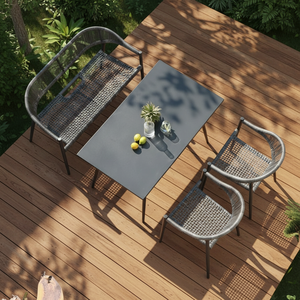 Juego de Comedor de Ratán Ligero para Exteriores, Directo de Fábrica, para Cafetería y Hotel, Sillas y Mesa de <span class=keywords><strong>Bistro</strong></span> para Cafetería, Tienda de Té con Leche, Uso en Terraza - Product Image 3