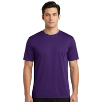 T-shirt pour homme à manches courtes, violet, col rond, coupe classique, jersey tricoté décontracté, design uni, séchage rapide, t-shirt pour homme, marque privée