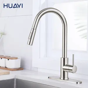 Huayi-grifo mezclador De agua para fregadero De cocina, grifería De cocina De acero inoxidable extraíble