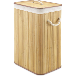 Rectangle Folding Eco-Friendly Bamboo Laundry Hamper & <b>Basket</b> <b>Large</b> Space Foldable Multifunction <b>Storage</b> - Product Image 1