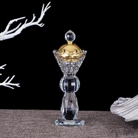 Vente en gros de beaux brûleurs d'encens arabes du Moyen-Orient, décoration intérieure créative en cristal de verre, Offre Spéciale d'impression laser sculptée