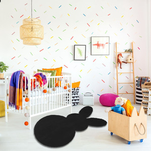 Solid Color Faux Rabbit <b>Fur</b> Rug Novelty Shape Machine Washable For Kids Bedroom Living Room American Style - Product Image 3