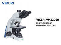 Microscope de laboratoire VIKERI VMZ2000, optique binoculaire trinoculaire, microscope à LED coaxial 3W pour la recherche en laboratoire