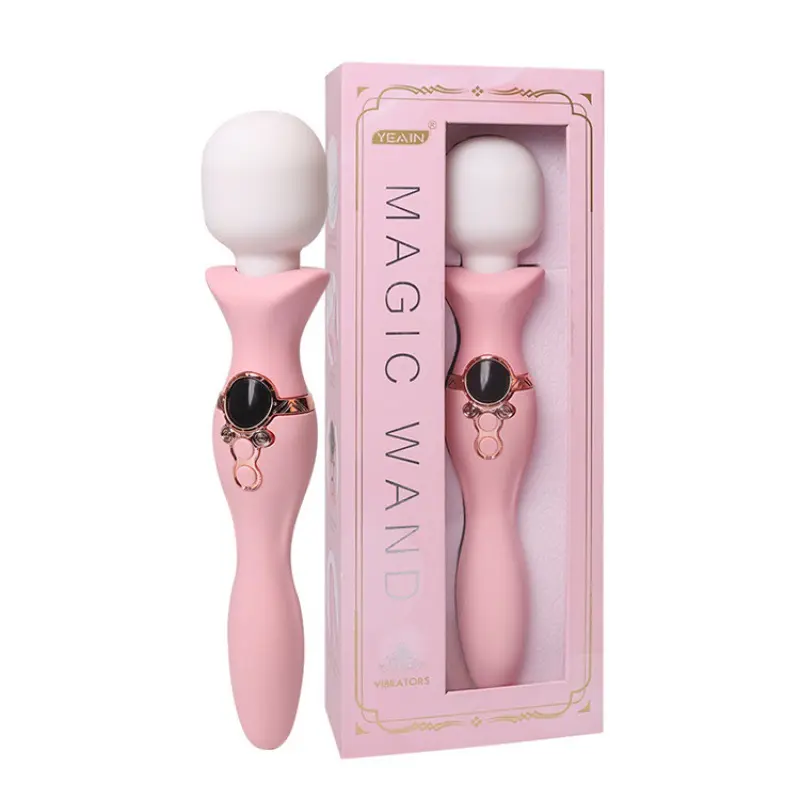 New Ma Thuật Âm Vật Vibrator/Cây Đũa Phép Vibrator/Đôi Đầu Vibrator Màu Hồng Thủ dâm Đồ Chơi Tình Dục G Kích Thích Tại Chỗ Silicone Vibrator