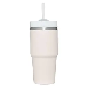 Stainless Steel Vacuum Insulated Tumbler with Lid and Straw for Water Iced Tea or Coffee Smoothie and More rose quartz 14 oz