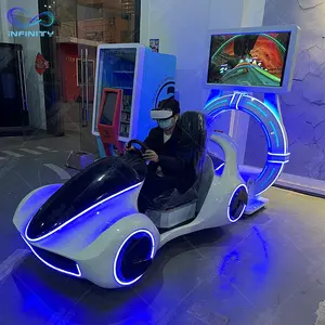 Công viên giải trí VR kinh doanh sản phẩm Arcade 9D VR đua mô phỏng chuyển động buồng lái lái xe máy trò chơi để bán