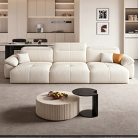 Canapé-lit en tissu chenille style crème français, canapé fonctionnel électrique pliable et rétractable pour salon et appartement