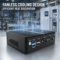 Düşük Güçlü Celeron N2840 Çift MSATA SATA Fansız Gömülü Bilgisayar 2 Lan 2 Com RS232 RS485 12V POS Kiosk için