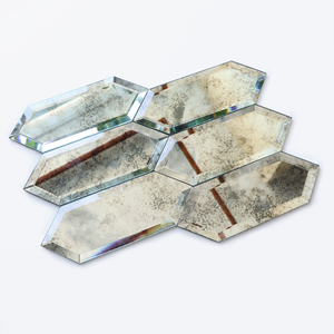 Mosaico quadrato di qualità piccolo bordo smussato antico mattone di vetro specchio materiale mattone piastrelle a specchio <span class=keywords><strong>per</strong></span> la casa - Product Image 1