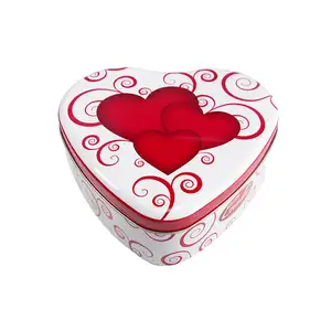 Wholesale Valentine's Day Metal Chocolate Tin Box Packaging Custom Heart Shape Metal Cake Tin Boxes For Chocolate Packing