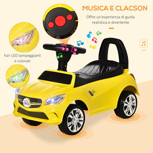 HOMCOM-Coche de juguete para niños con volante, con faros integrados y música, edad 18-36 meses, 63,5x28x36 - Product Image 4