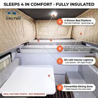 ONLYWE Caravane de luxe autotractée 4x4, camping-car autoalimenté pour camping et utilisation sur camion, camping-car pour véhicule