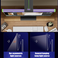 Barre lumineuse LED intelligente en aluminium alimentée par USB, lampe moderne noire à gradation progressive, contrôle tactile/sensoriel, pour lecture et moniteur d'ordinateur